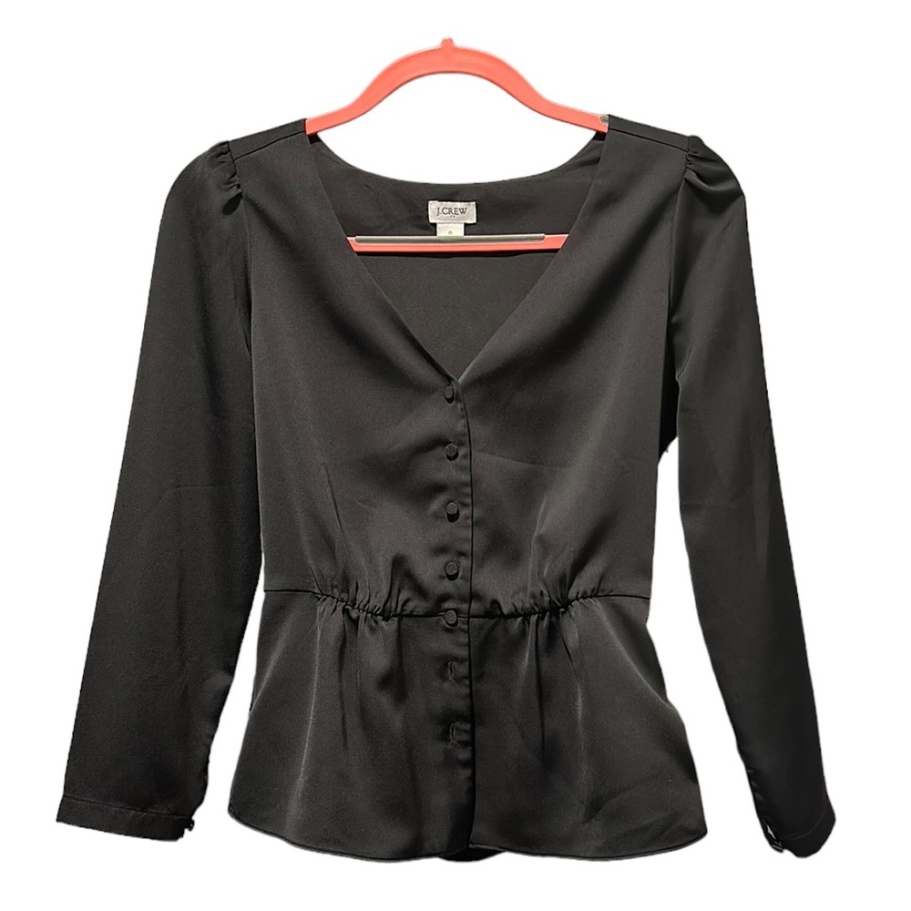 Satin Back Crepe Button-Front Blouse - image 1